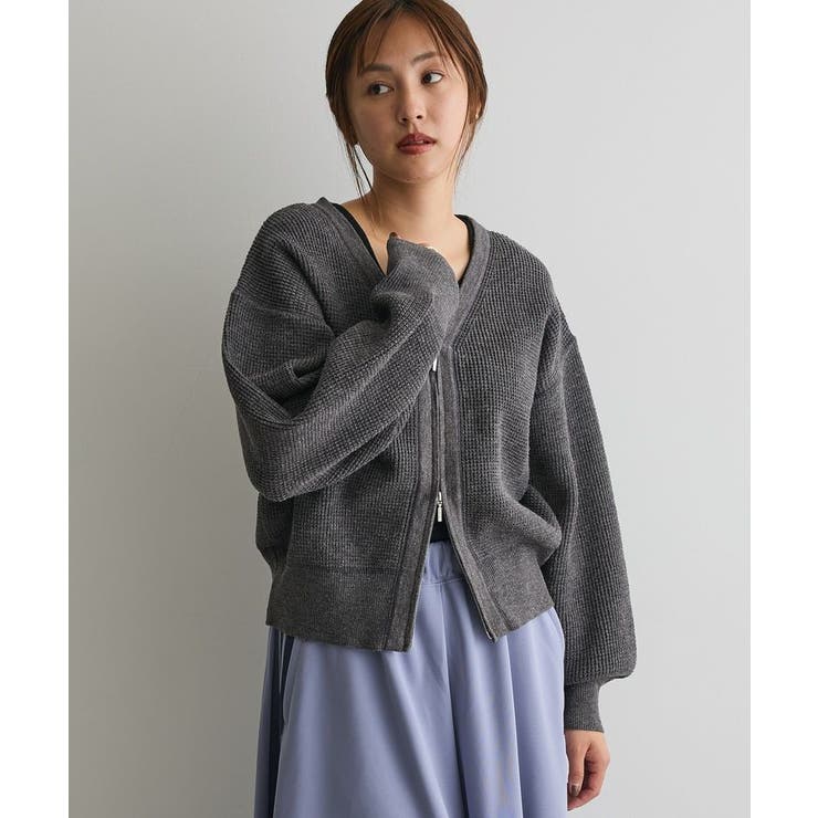 グレー | ワッフルニットジップカーディガン | CRAFT STANDARD BOUTIQUE