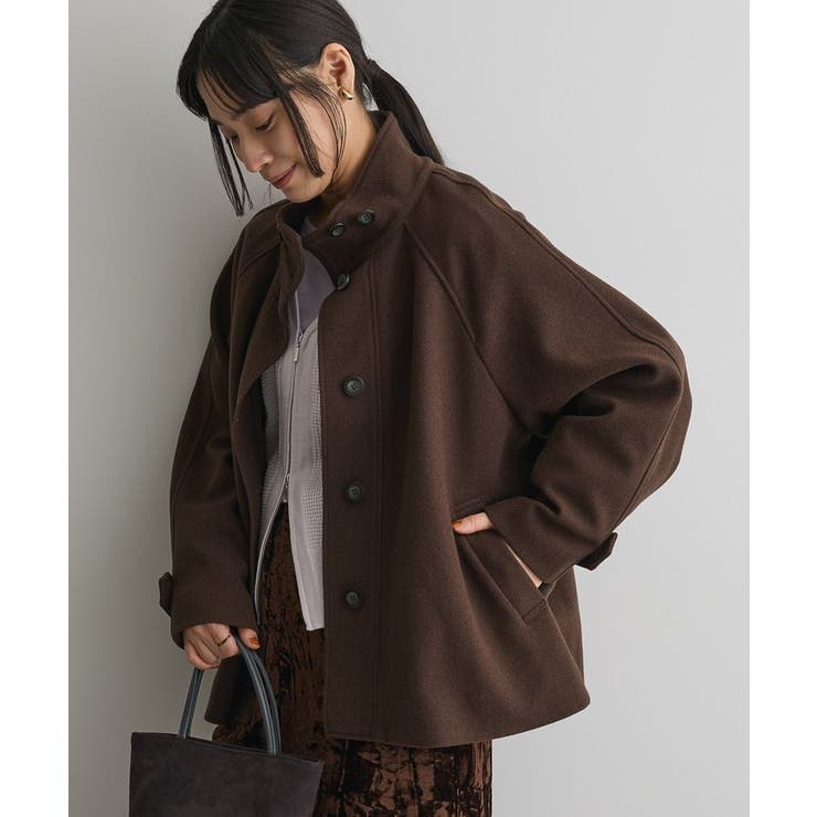 ブラウン | スタンドカラーメルトンショートコート | CRAFT STANDARD BOUTIQUE