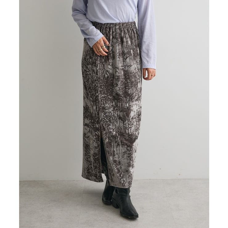 グレー | クラッシュベロアサイドスリットスカート | CRAFT STANDARD BOUTIQUE