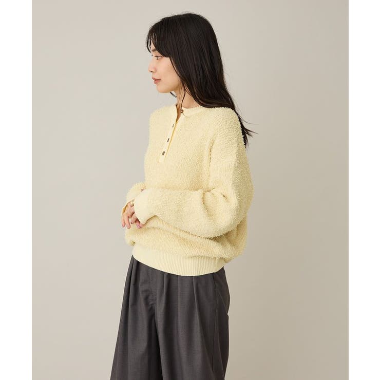 洗える/ネップヘンリーネックニットプルオーバー | CRAFT STANDARD BOUTIQUE | 詳細画像4 
