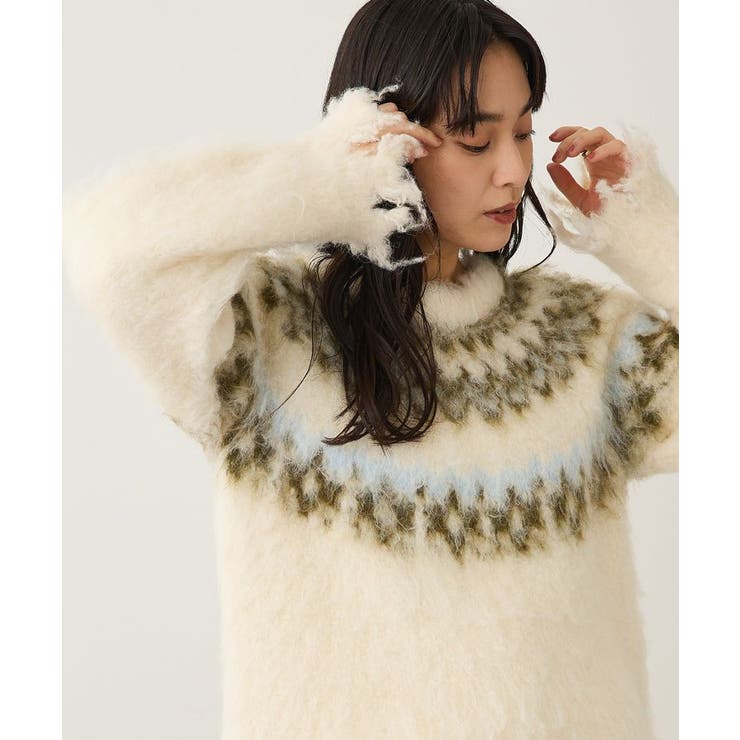 アイボリー | 洗える/ノルディック起毛ニットプルオーバー | CRAFT STANDARD BOUTIQUE