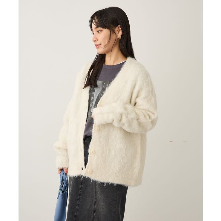 洗える/カール起毛モヘアライクVネックニットカーディガン | CRAFT STANDARD BOUTIQUE | 詳細画像3 