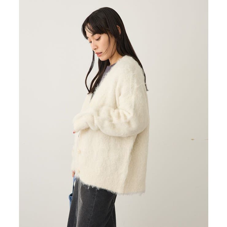 洗える/カール起毛モヘアライクVネックニットカーディガン | CRAFT STANDARD BOUTIQUE | 詳細画像4 