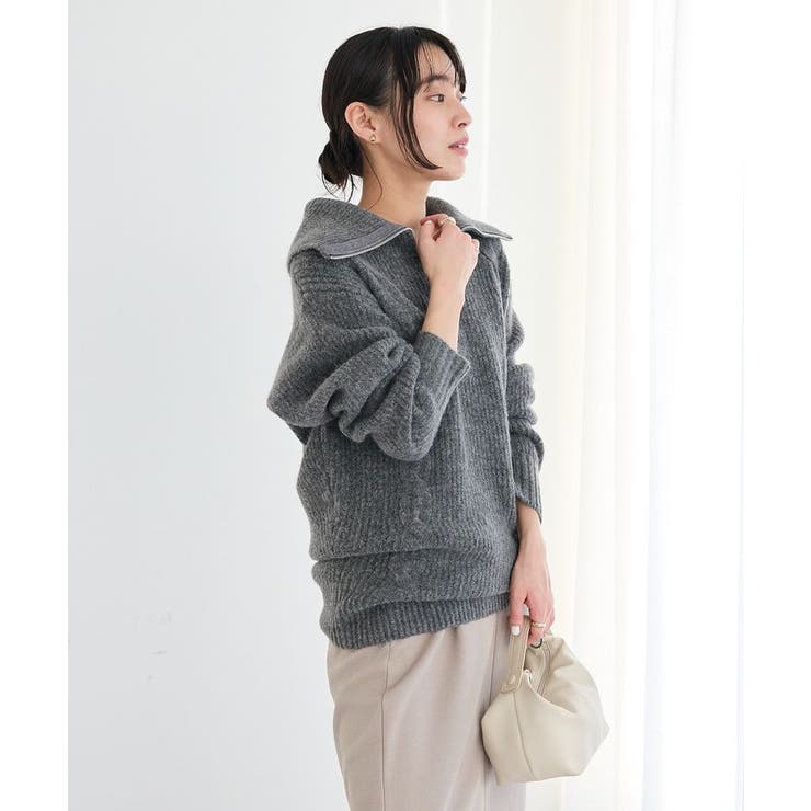 洗える/ハーフジップローゲージニットチュニック | CRAFT STANDARD BOUTIQUE | 詳細画像3 