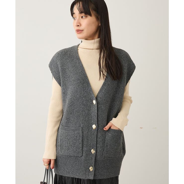 杢グレー | Vネックオーバーサイズニットベスト | CRAFT STANDARD BOUTIQUE