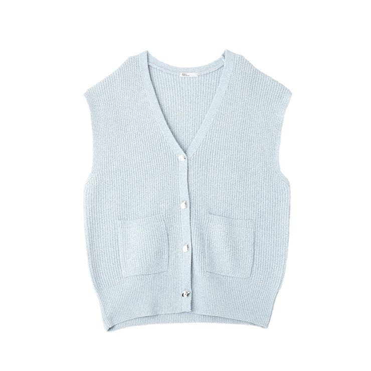 サックスブルー | Vネックオーバーサイズニットベスト | CRAFT STANDARD BOUTIQUE