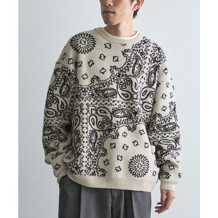アイボリー | ペイズリー柄ニットプルオーバー | CRAFT STANDARD BOUTIQUE