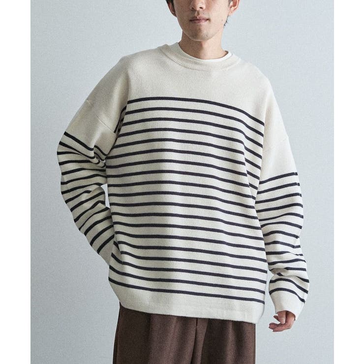 ボーダーアイボリー | パネルボーダーニットプルオーバー | CRAFT STANDARD BOUTIQUE
