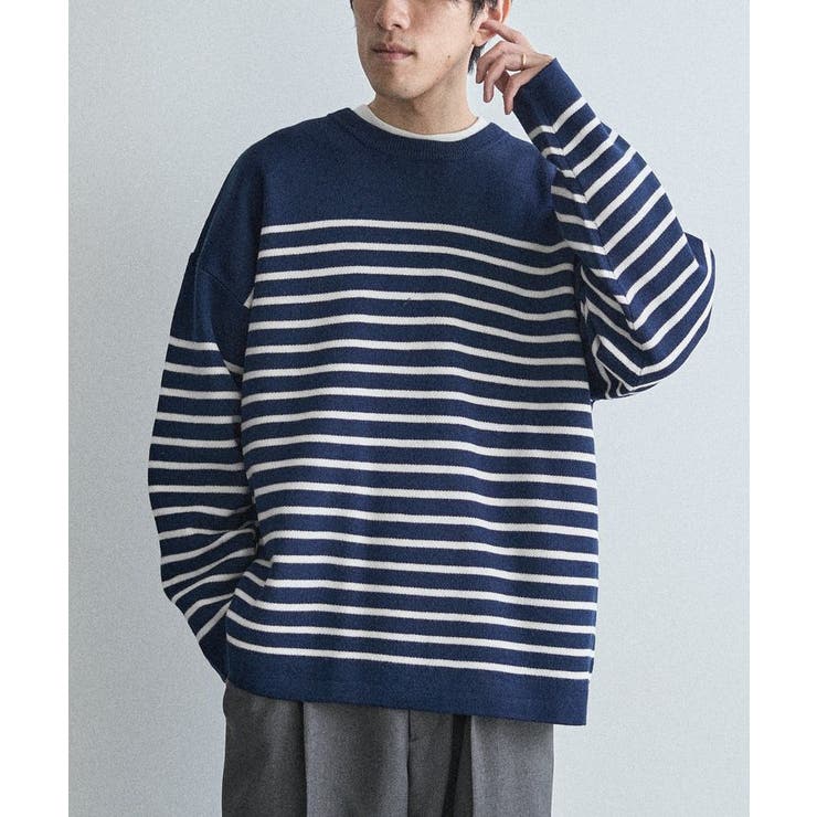ボーダーネイビー | パネルボーダーニットプルオーバー | CRAFT STANDARD BOUTIQUE