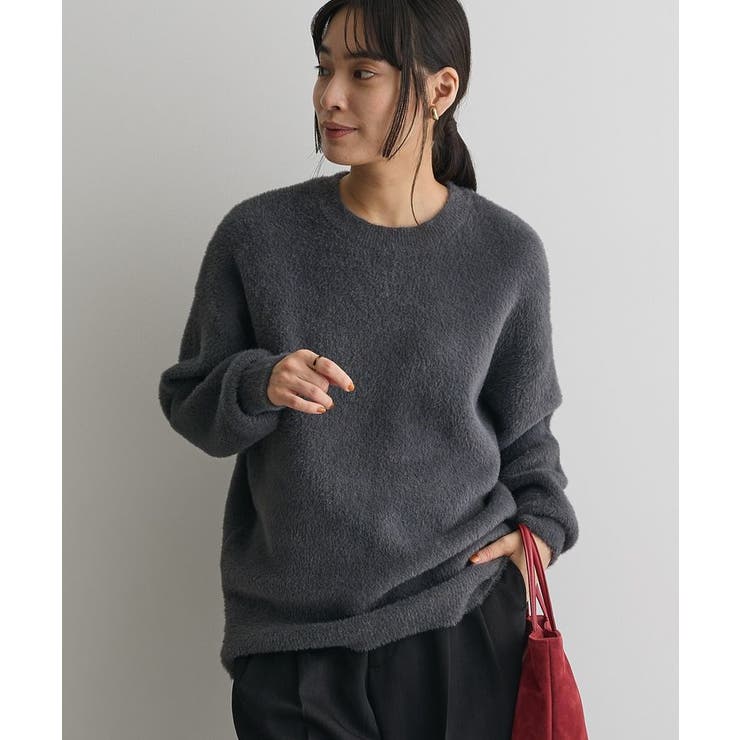 ダークグレー | 洗える/ファーライクニットチュニック | CRAFT STANDARD BOUTIQUE