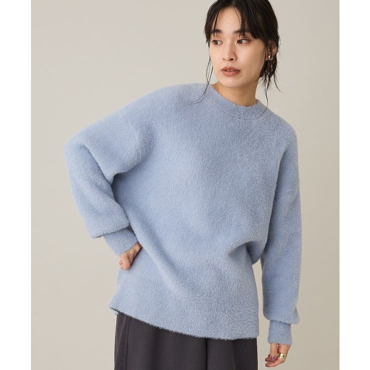 ブルー | 洗える/ファーライクニットチュニック | CRAFT STANDARD BOUTIQUE