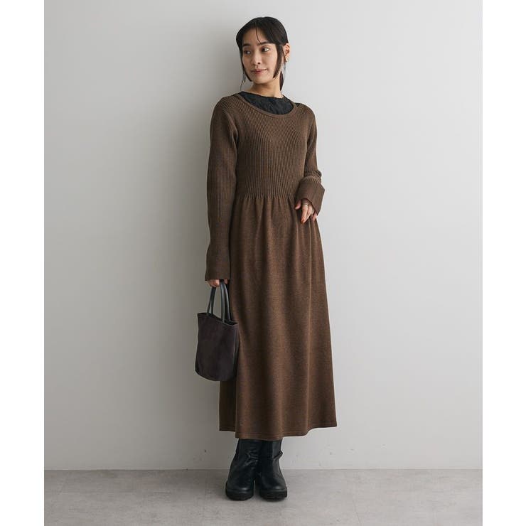 カーキ | カットアウトニットワンピース | CRAFT STANDARD BOUTIQUE