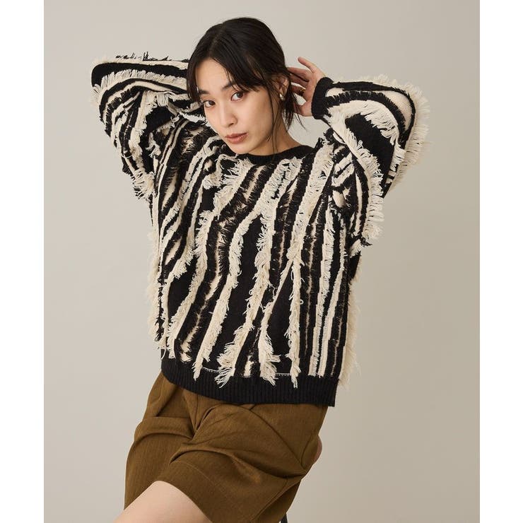 バイカラーフリンジニットプルオーバー | CRAFT STANDARD BOUTIQUE | 詳細画像13 