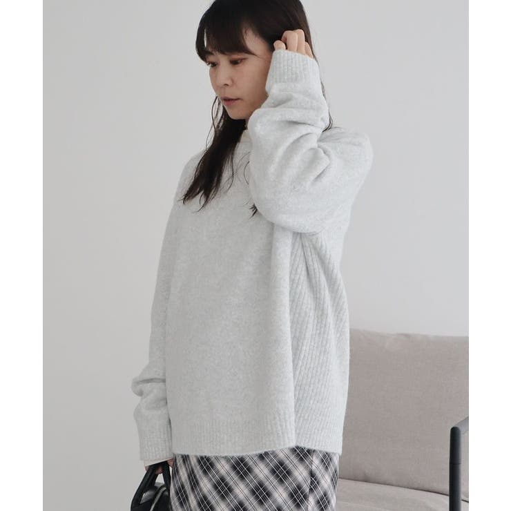 ライトグレー | 洗える/起毛クルーネックニットプルオーバー | CRAFT STANDARD BOUTIQUE