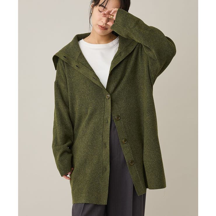 カーキ | 洗える/ビッグカラーコーディガン | CRAFT STANDARD BOUTIQUE