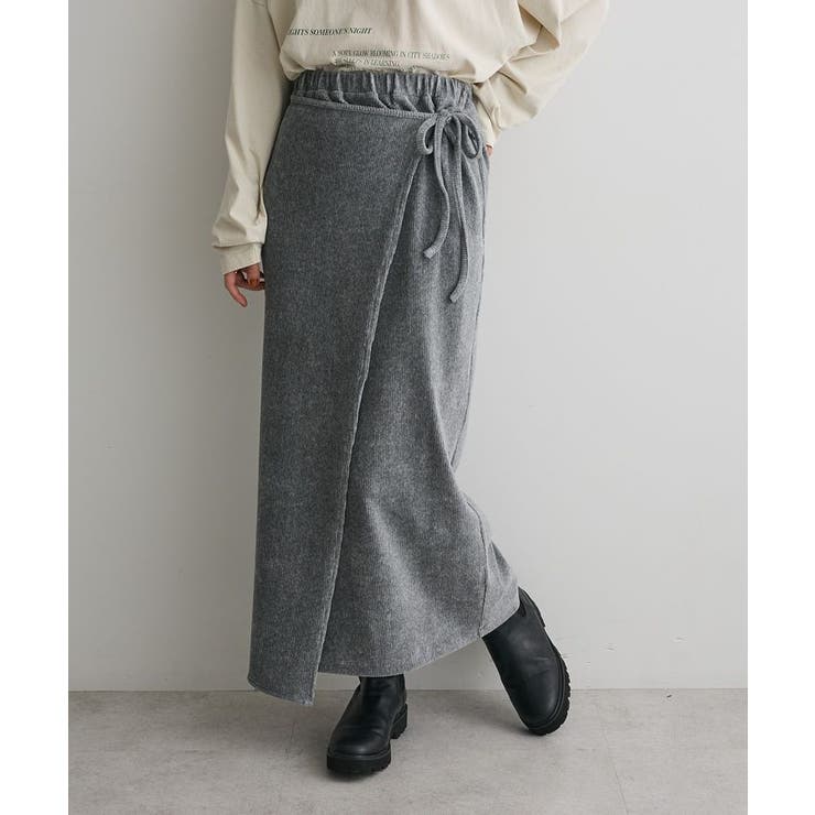 杢グレー | カットコーデュロイラップ風スカート | CRAFT STANDARD BOUTIQUE