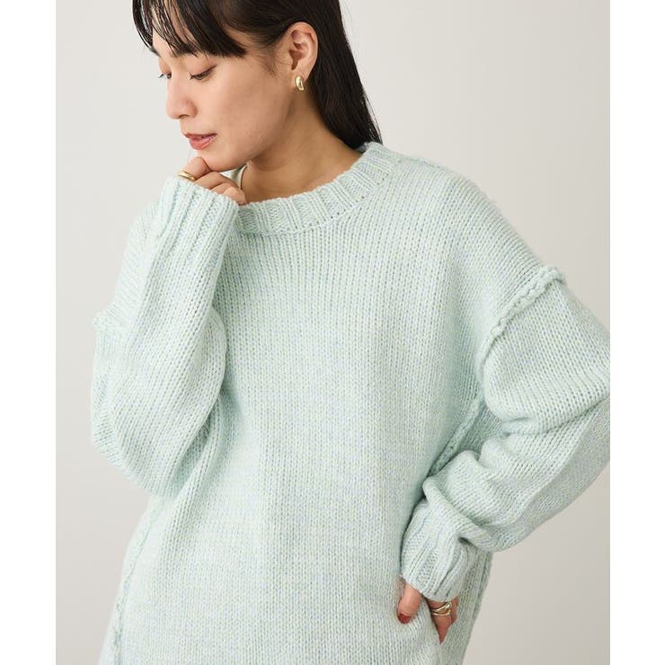 ライトブルー | アウトリンキングミックスニットプルオーバー | CRAFT STANDARD BOUTIQUE