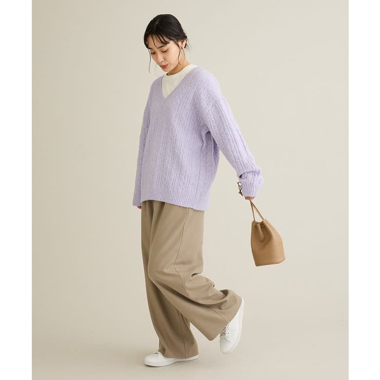 洗える/起毛ケーブルVニットネックニットプルオーバー | CRAFT STANDARD BOUTIQUE | 詳細画像17 