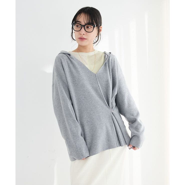 洗える/Vネックフードカシュクールニットプルオーバー | CRAFT STANDARD BOUTIQUE | 詳細画像16 