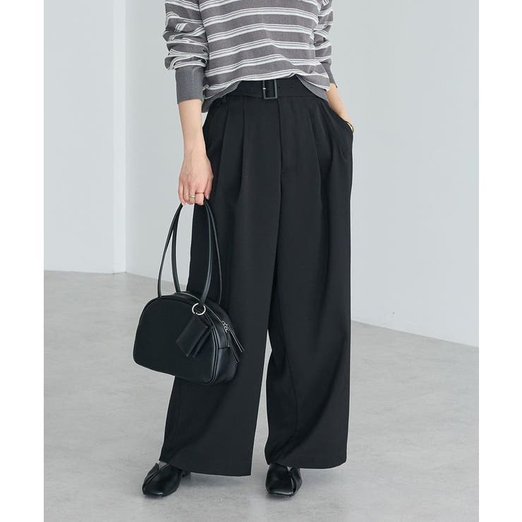 ブラック | ハイウエストベルトワイドパンツ | CRAFT STANDARD BOUTIQUE