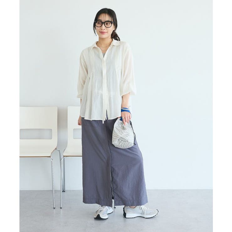 ナイロンダブルウエストIラインスカート | CRAFT STANDARD BOUTIQUE | 詳細画像6 