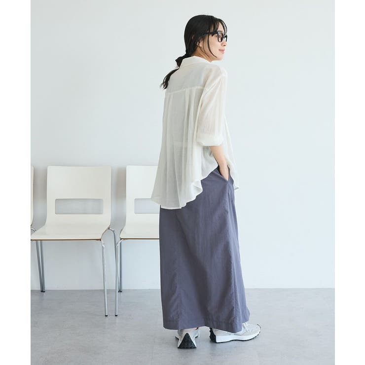 ナイロンダブルウエストIラインスカート | CRAFT STANDARD BOUTIQUE | 詳細画像8 