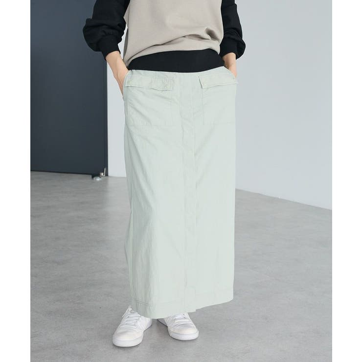 ライトベージュ | ナイロンダブルウエストIラインスカート | CRAFT STANDARD BOUTIQUE