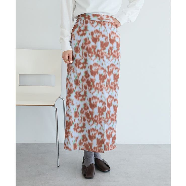 パープル | フラワープリントスリットロングスカート | CRAFT STANDARD BOUTIQUE