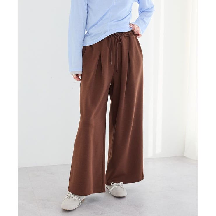 ブラウン | ダンボールニットタックパンツ | CRAFT STANDARD BOUTIQUE