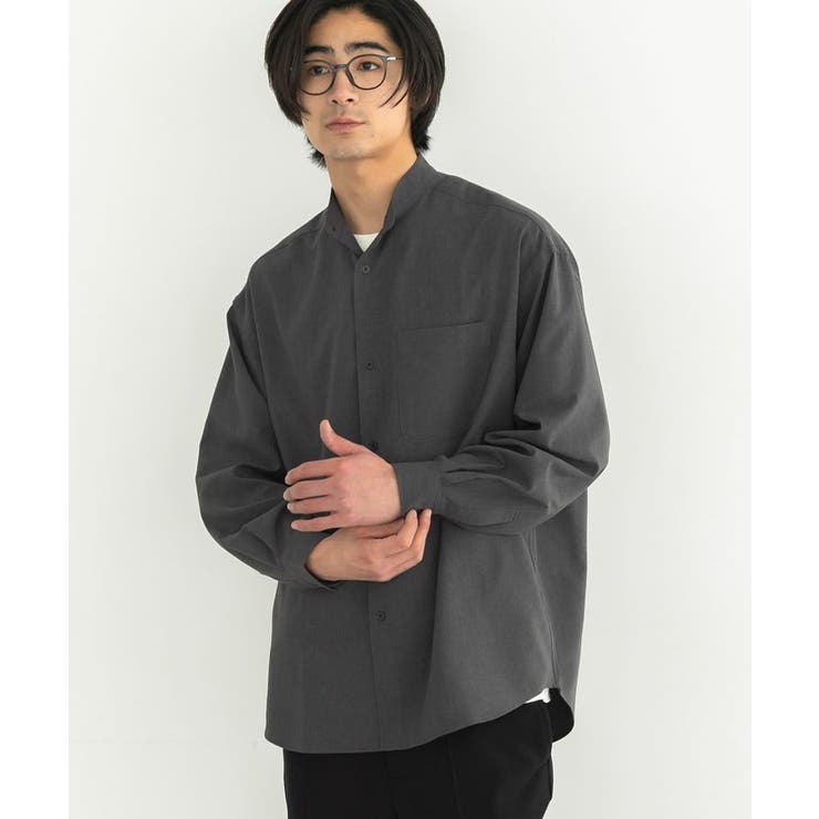 チャコールグレー | イージーケア/吸水速乾/UVカット バンドカラーシャツ | CRAFT STANDARD BOUTIQUE