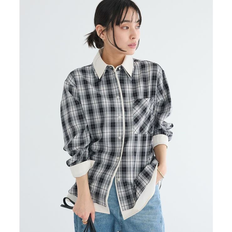 ブラック | レイヤードライクチェックシャツ | CRAFT STANDARD BOUTIQUE