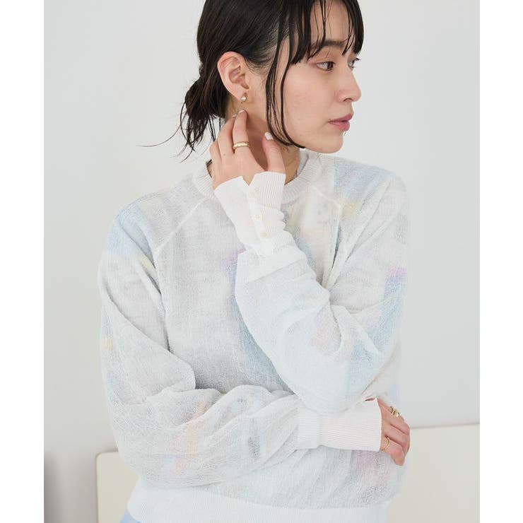 ホワイト | ジョーゼットシアーニットプルオーバー | CRAFT STANDARD BOUTIQUE