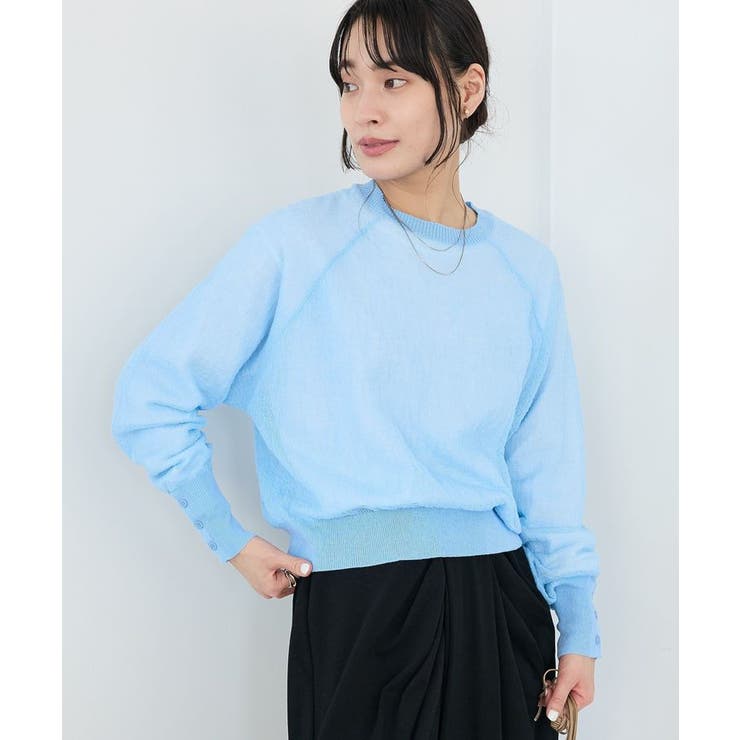 ブルー | ジョーゼットシアーニットプルオーバー | CRAFT STANDARD BOUTIQUE