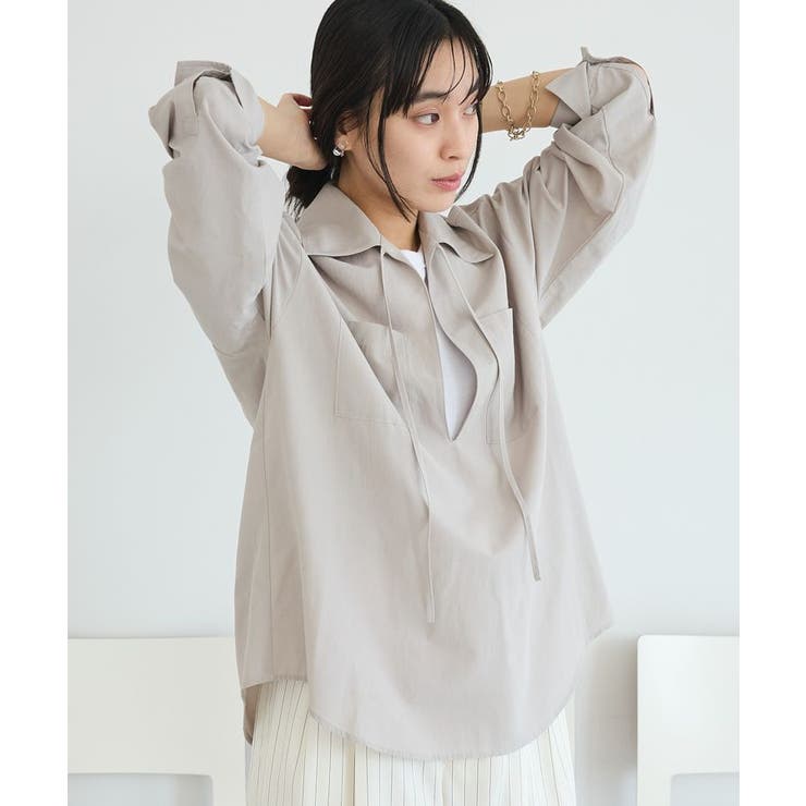 グレーベージュ | Vネックスキッパーシャツ | CRAFT STANDARD BOUTIQUE