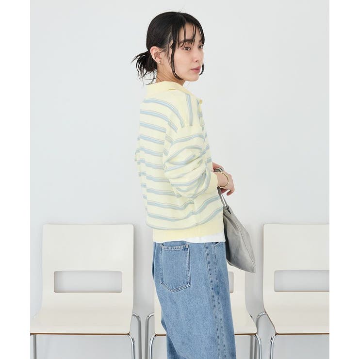 シアーボーダーポロ衿ニットプルオーバー | CRAFT STANDARD BOUTIQUE | 詳細画像5 