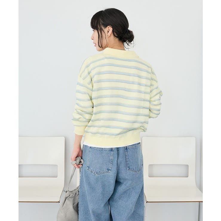 シアーボーダーポロ衿ニットプルオーバー | CRAFT STANDARD BOUTIQUE | 詳細画像6 