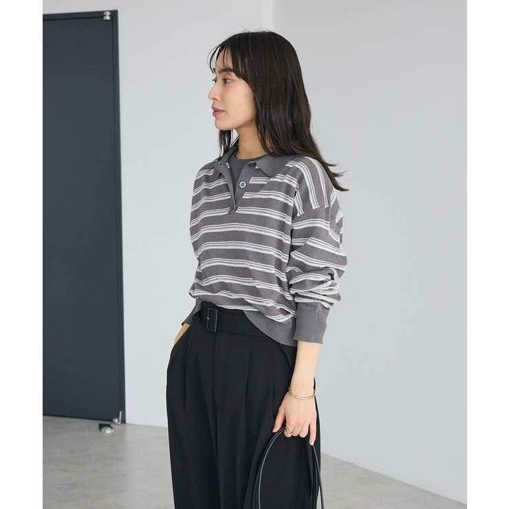 シアーボーダーポロ衿ニットプルオーバー | CRAFT STANDARD BOUTIQUE | 詳細画像14 