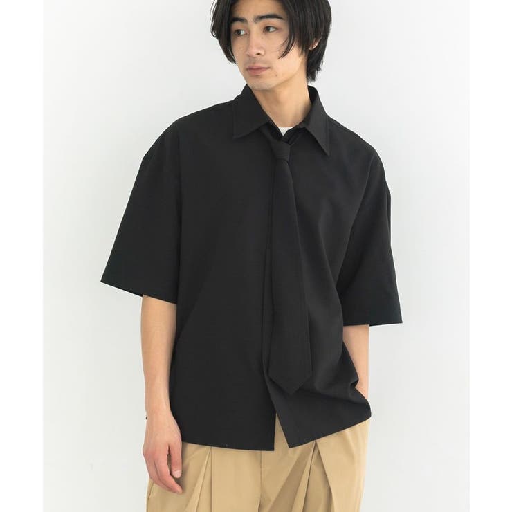 ブラック | タイ付き半袖シャツ | CRAFT STANDARD BOUTIQUE