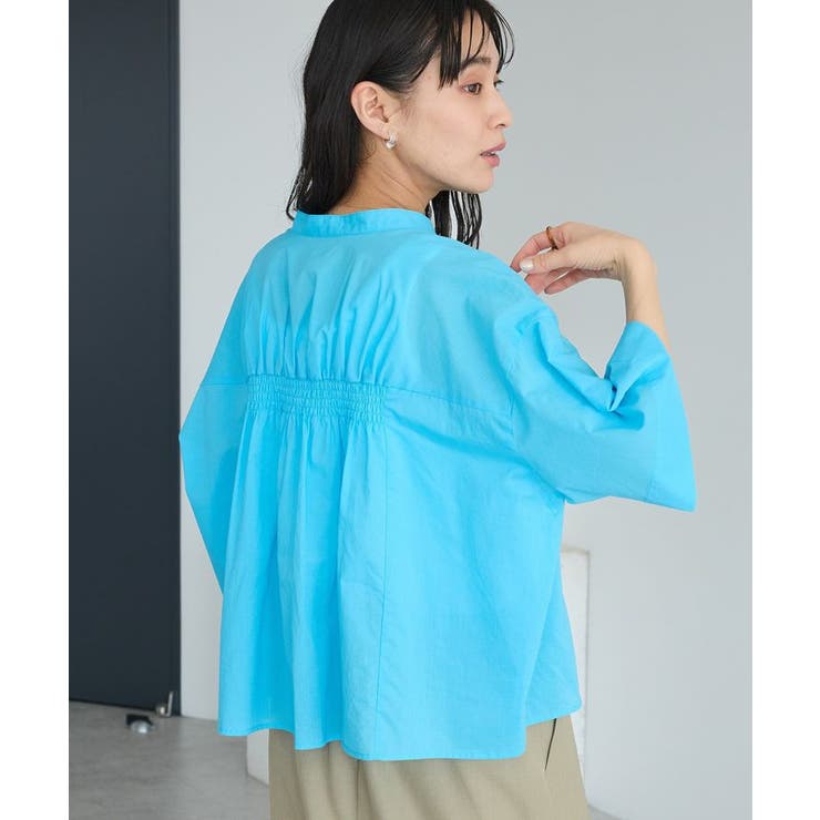 ブルー | バックギャザーポンチョシャツ | CRAFT STANDARD BOUTIQUE