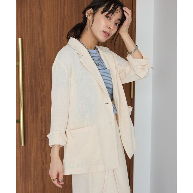 アイボリー | ウォッシャブル リネンライクオーバーサイズジャケット | CRAFT STANDARD BOUTIQUE
