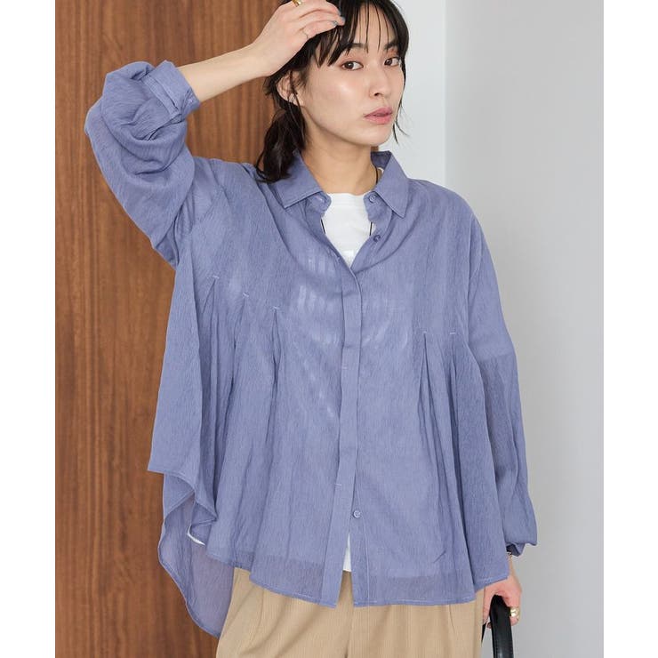 パープル | ヴィンテージボイルタックフレアシャツ | CRAFT STANDARD BOUTIQUE