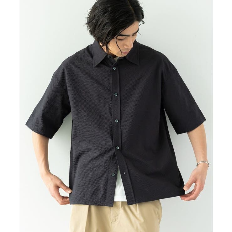 チャコールグレー | シアサッカーチェックシャツ | CRAFT STANDARD BOUTIQUE