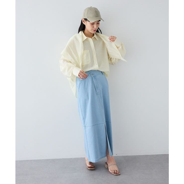 接触冷感/吸水速乾 アシンメトリーデニムスカート | CRAFT STANDARD BOUTIQUE | 詳細画像7 