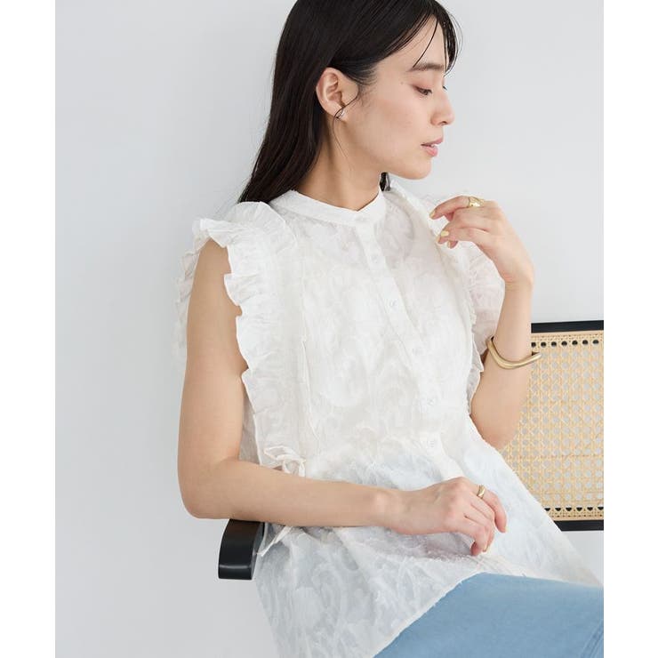 ホワイト | インド製 カットジャカードブラウス | CRAFT STANDARD BOUTIQUE