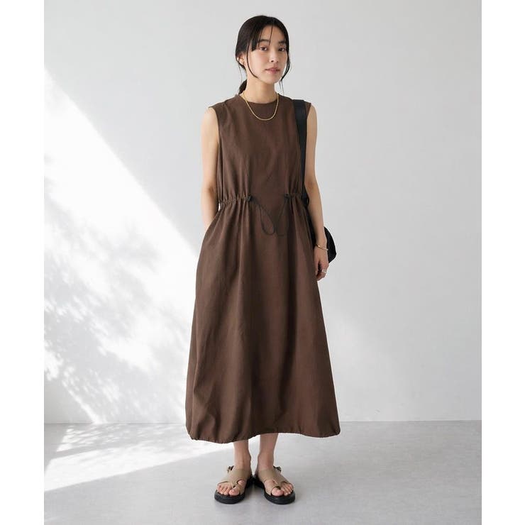 ブラウン | 吸水速乾/UVカットシアサッカーノースリーブワンピース | CRAFT STANDARD BOUTIQUE