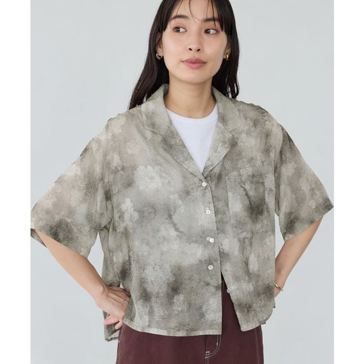 グレー | シアージャガード開襟シャツ | CRAFT STANDARD BOUTIQUE