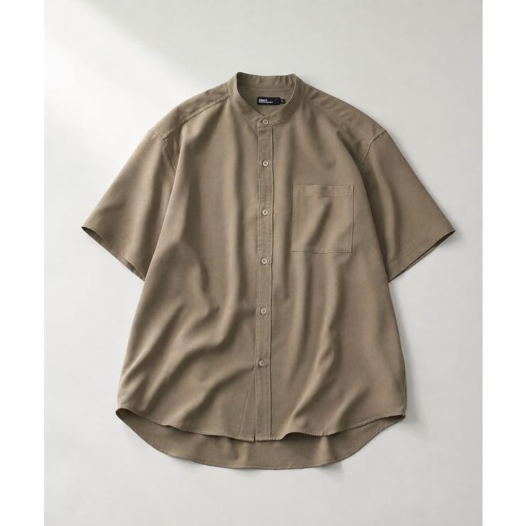 ダイワピア39 バンドカラー半袖シャツ　チャコールグレー　美品 ダイワピア39 バンドカラー半袖シャツ チャコールグレー 美品 極美品