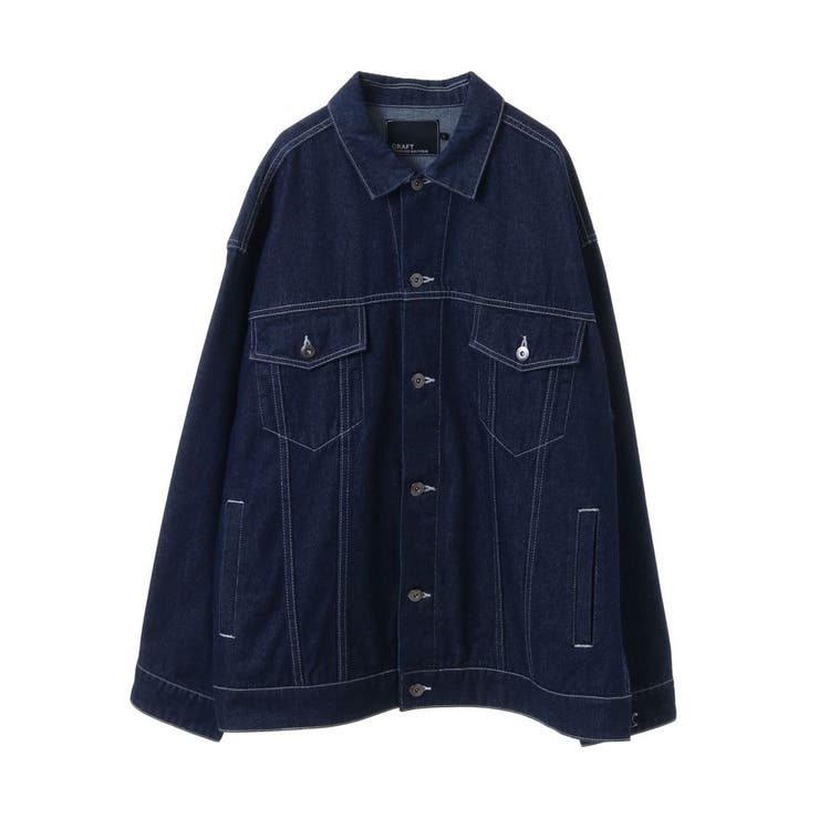 ダークデニム プリント柄 セットアップジャケット ダークデニム プリント柄 セットアップジャケット