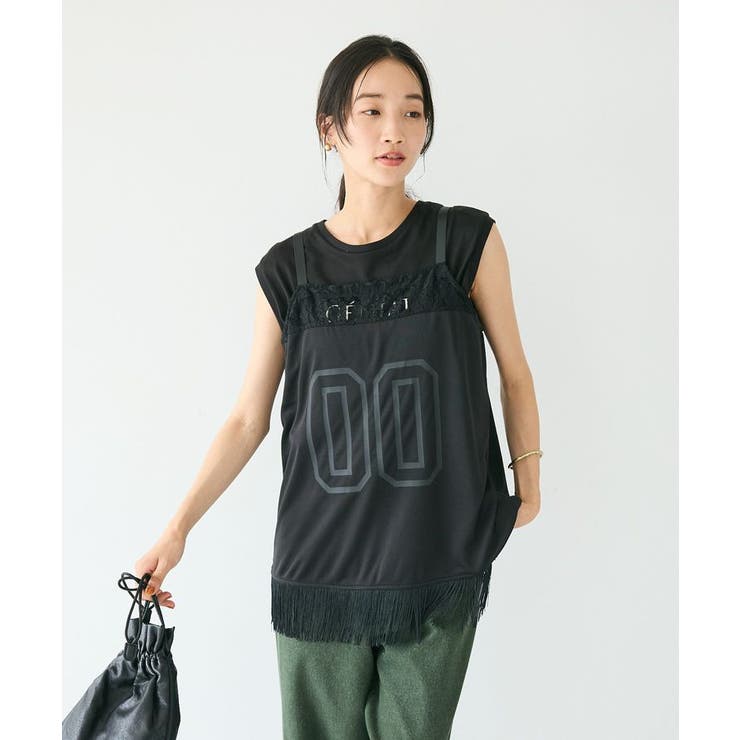 ブラック | レース切替フリンジビスチェ | CRAFT STANDARD BOUTIQUE