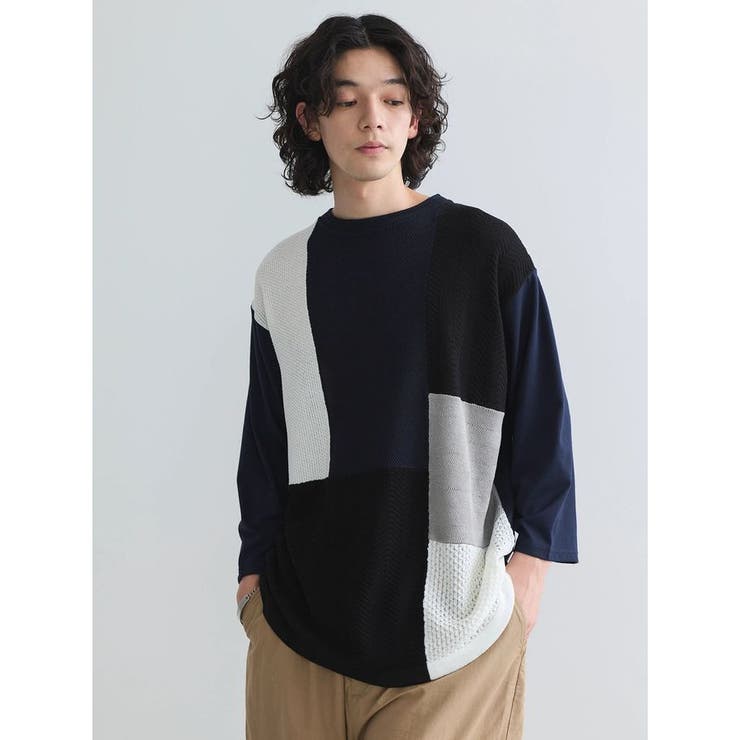 ブロッキング配色ニット7分袖TEE | CRAFT STANDARD BOUTIQUE | 詳細画像14 
